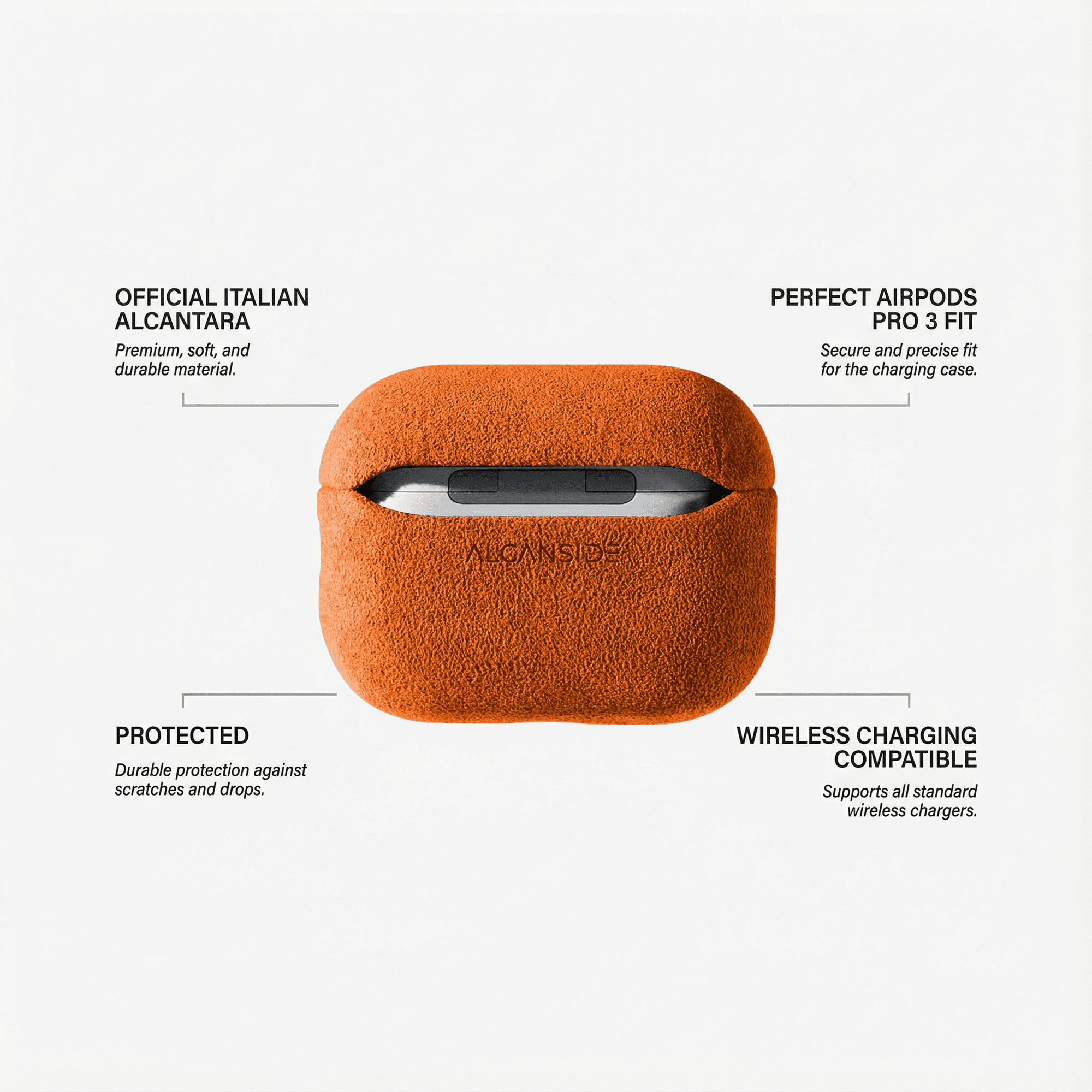 AirPods Pro (3rd Generation) Alcantara Case - Orange - Alcanside