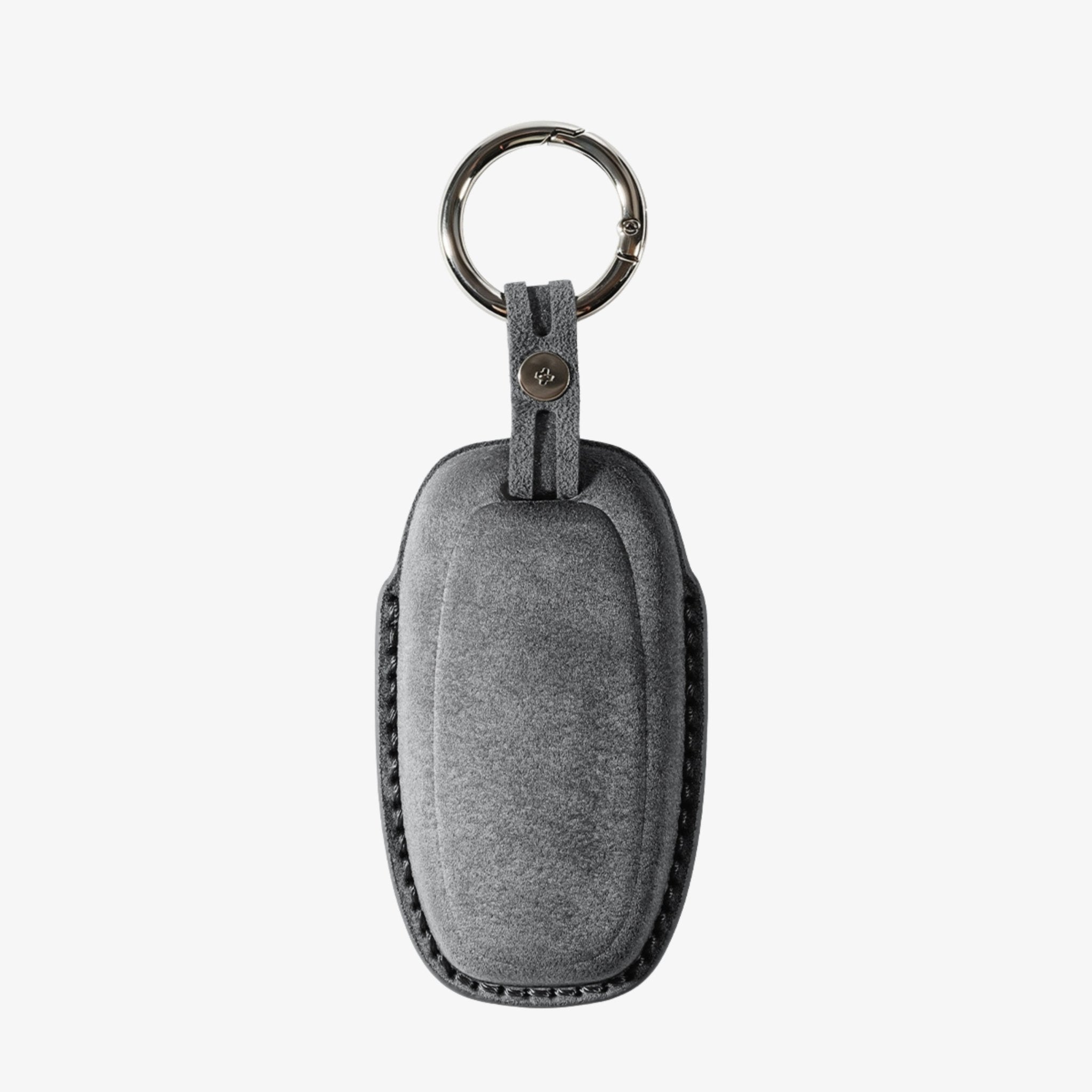 Alcantara Car Key Fob Cover for Audi Model C with Buckle - Space Grey - Alcanside