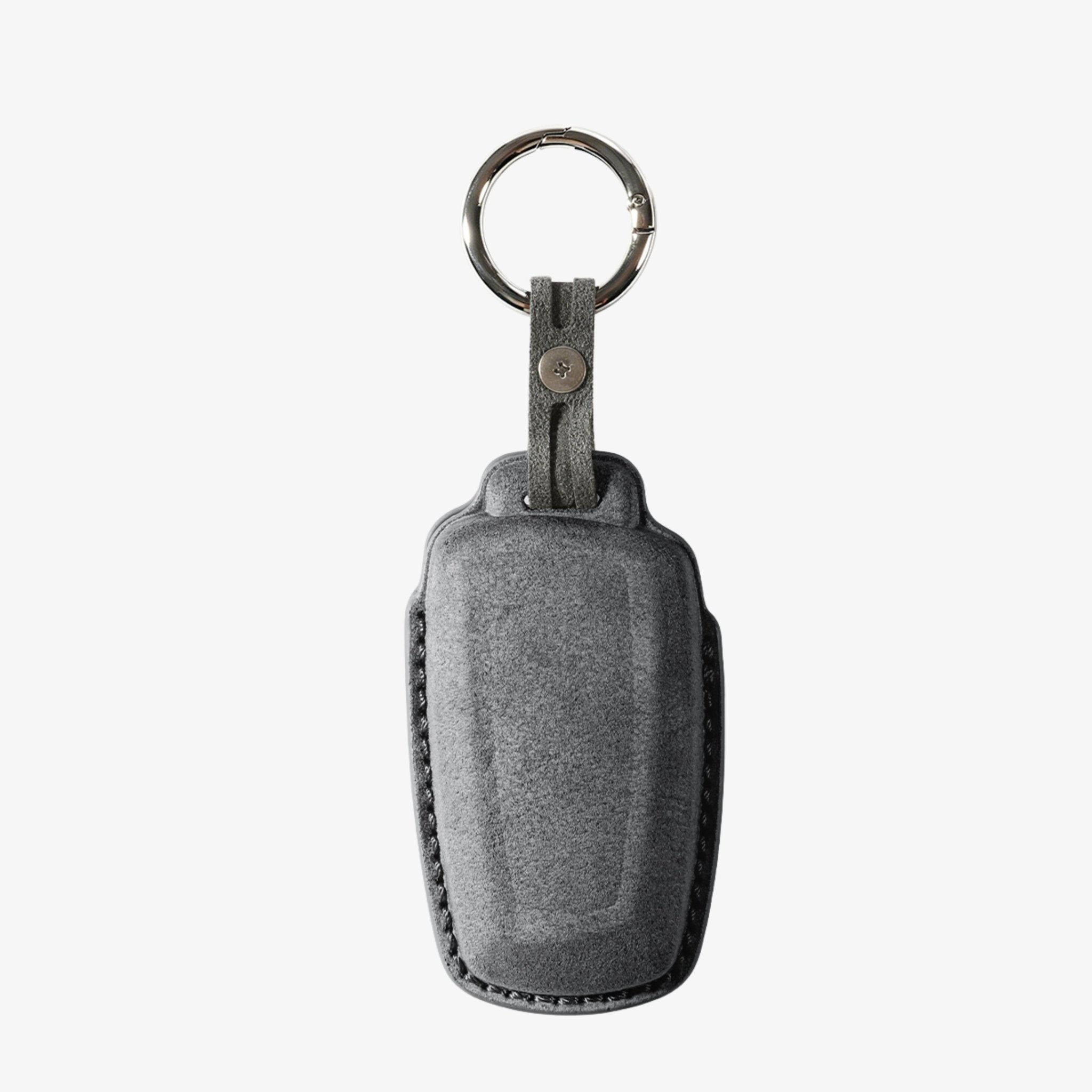Alcantara Car Key Fob Cover for BMW Model A with Buckle - Space Grey - Alcanside
