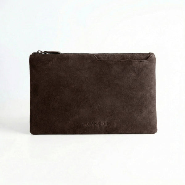 Alcantara Pouch - Chocolate brown