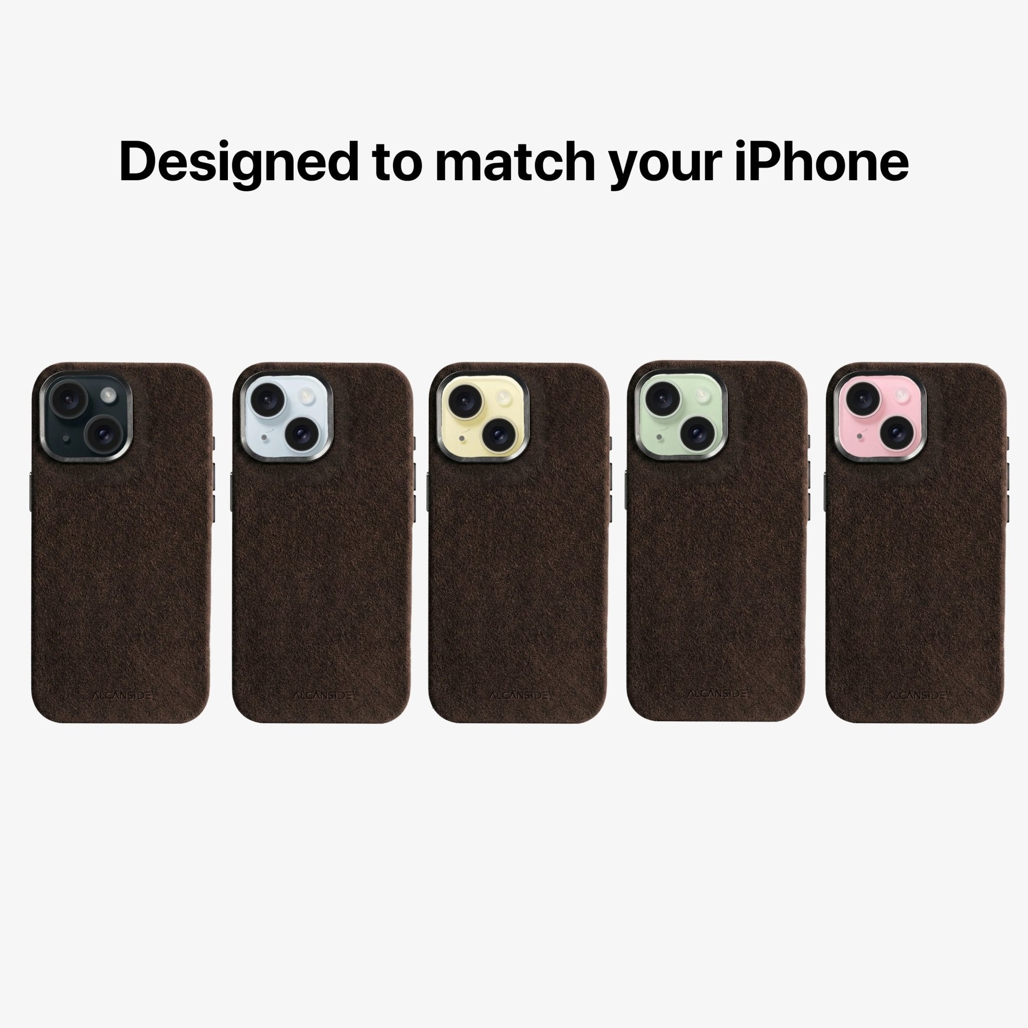 iPhone 15 - Alcantara Case - Chocolate Brown - Alcanside