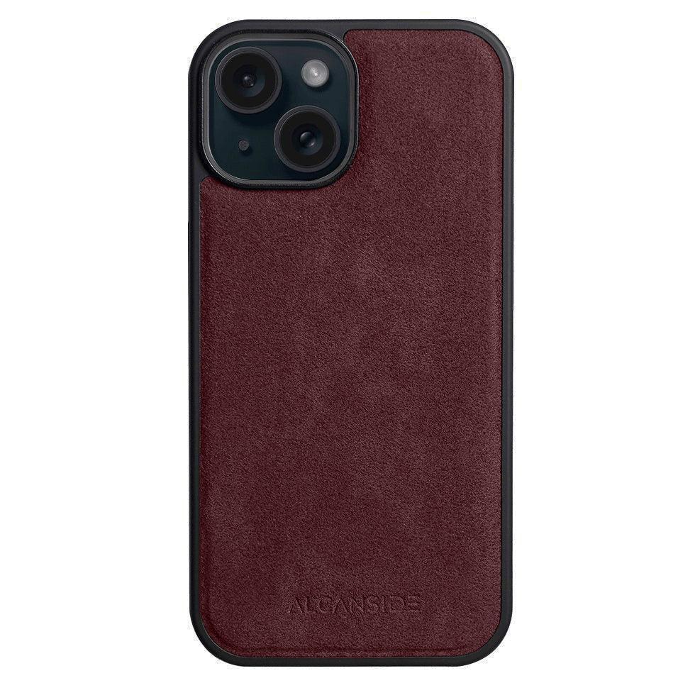 iPhone 16 Plus - Alcantara Back Cover - Wine Red - Alcanside
