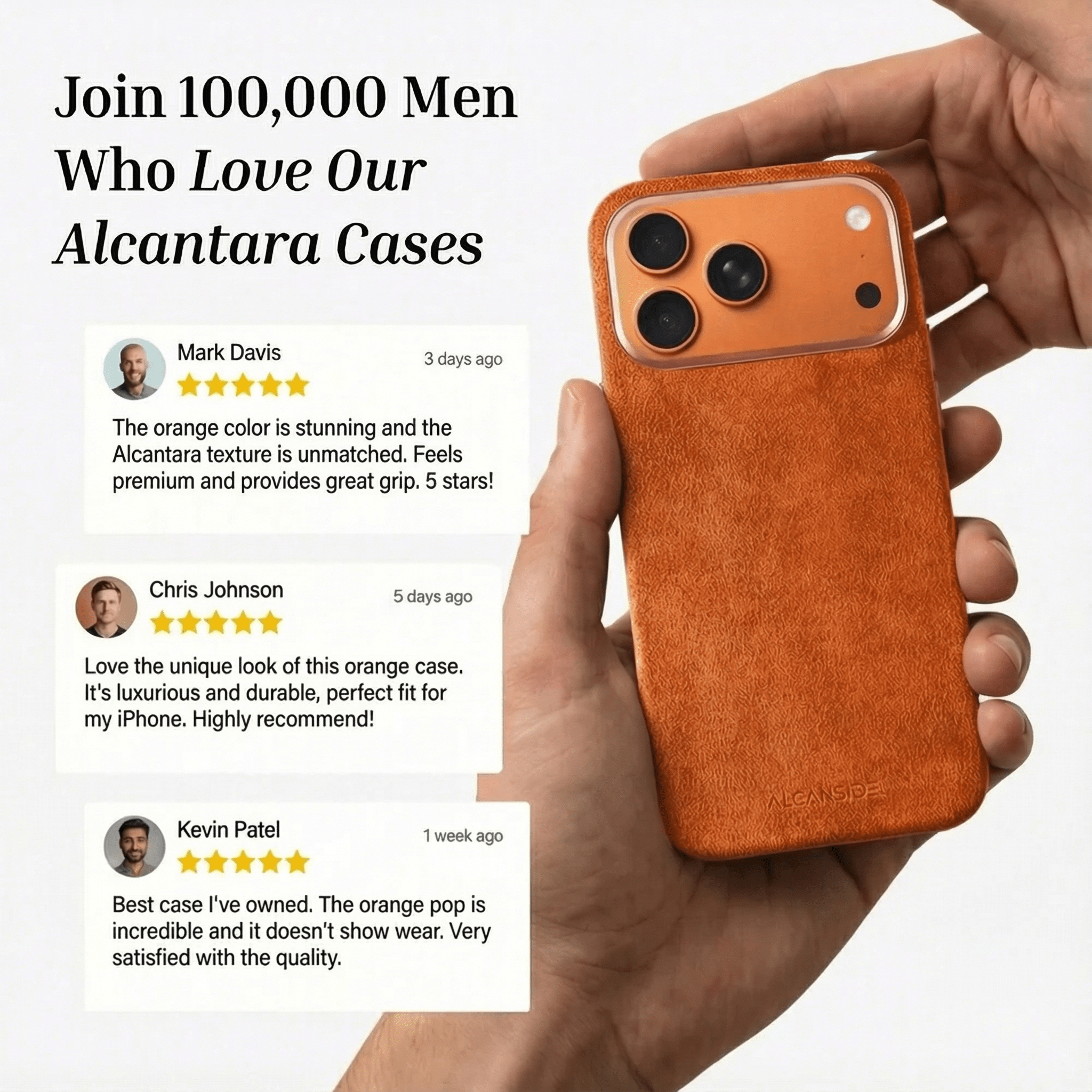 iPhone Alcantara Case - Orange - Alcanside