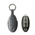 Alcantara Car Key Fob Cover for Nissan Model B with Buckle - Space Grey