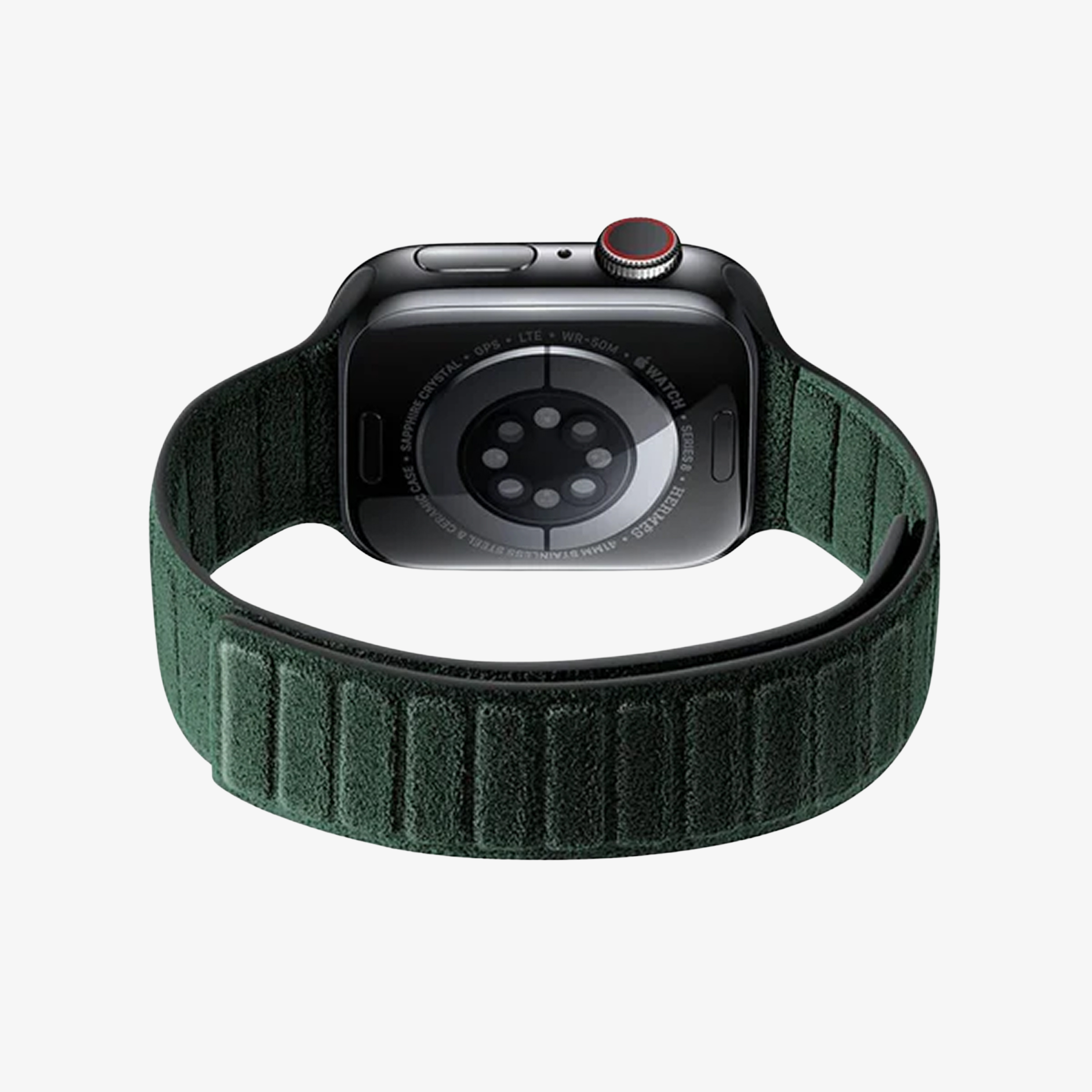 Alcantara-Apple-Watch-Armband – Alpingrün – 42/44/45 mm und Ultra (49mm)