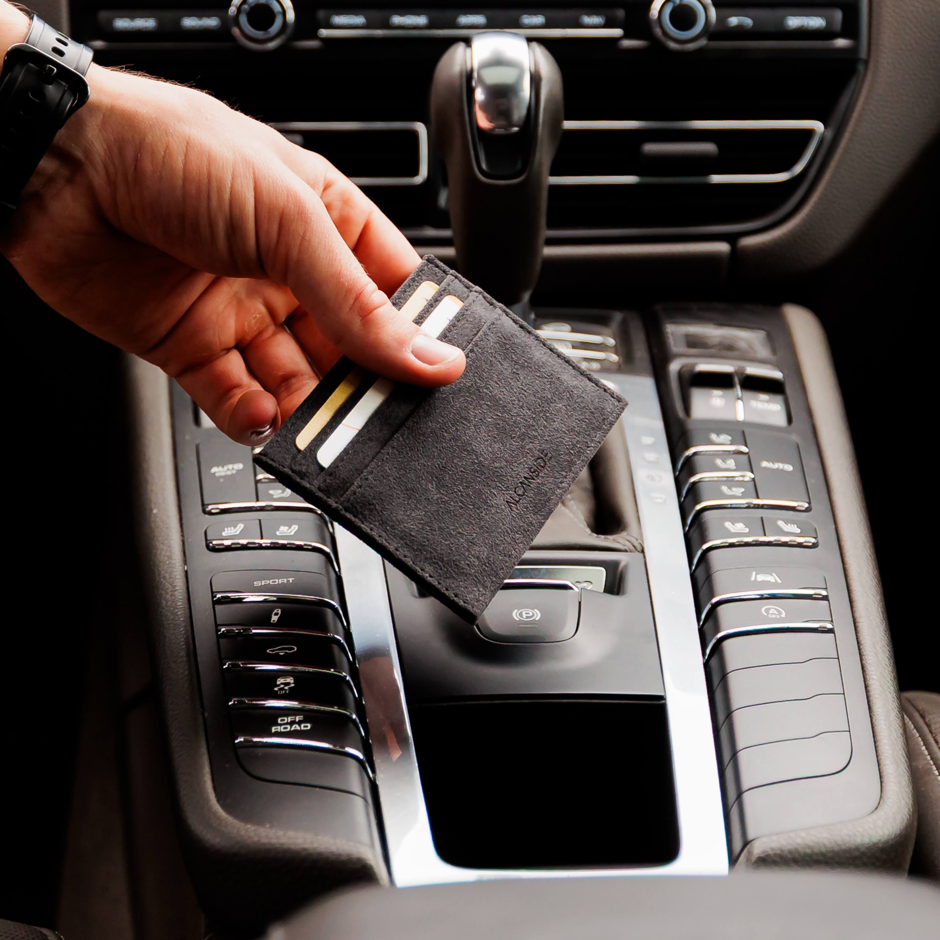 Alcantara-Geldbörse – Space Grau