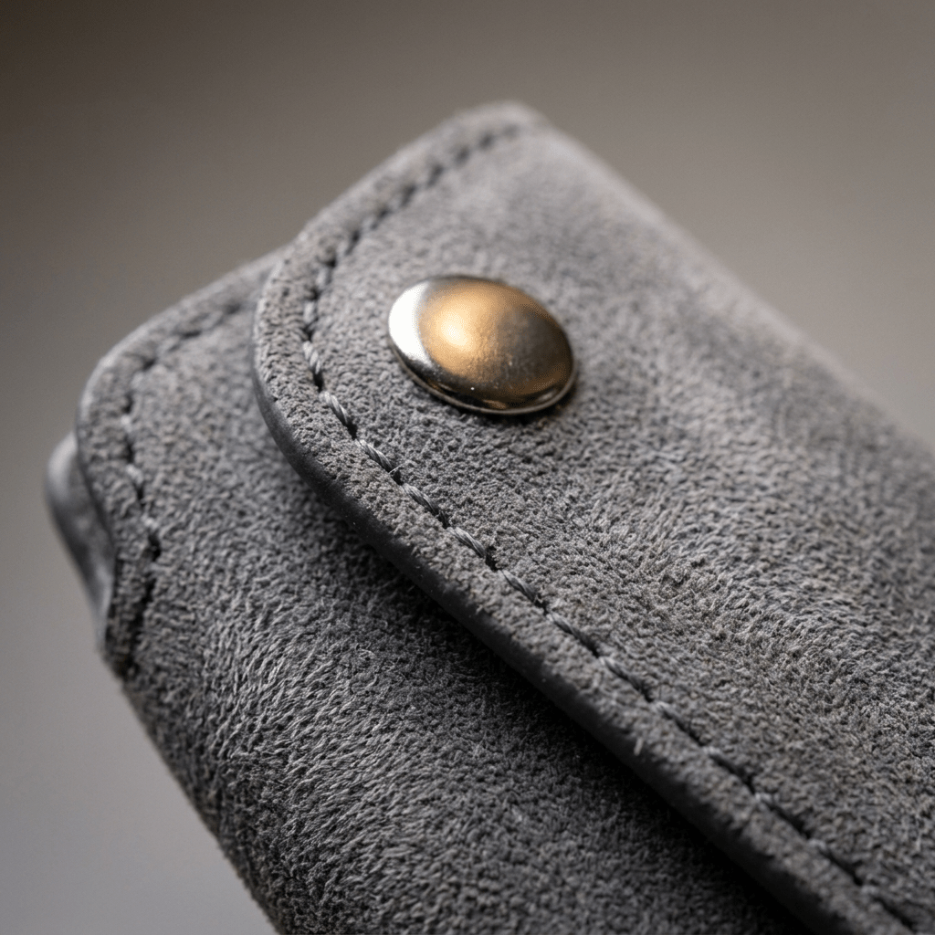 Alcantara Car Key Fob Cover for BMW Model A with Buckle - Space Grey - Alcanside