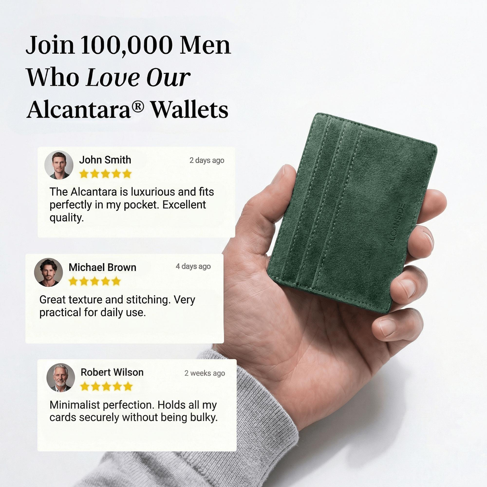 Alcantara Card Wallet - Midnight Green - Alcanside