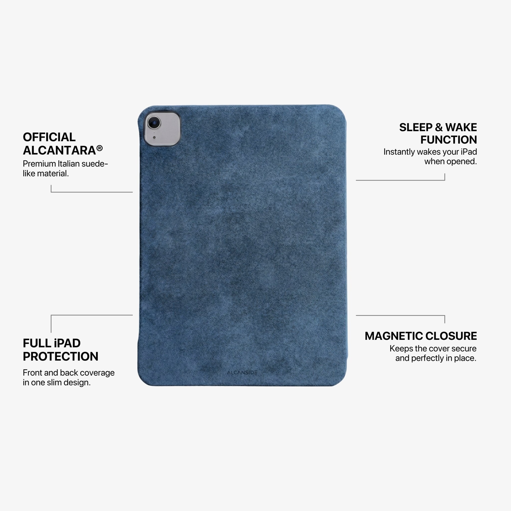 Alcantara iPad Cover - For iPad Air 2026  (13 inch) - Ocean Blue - Alcanside