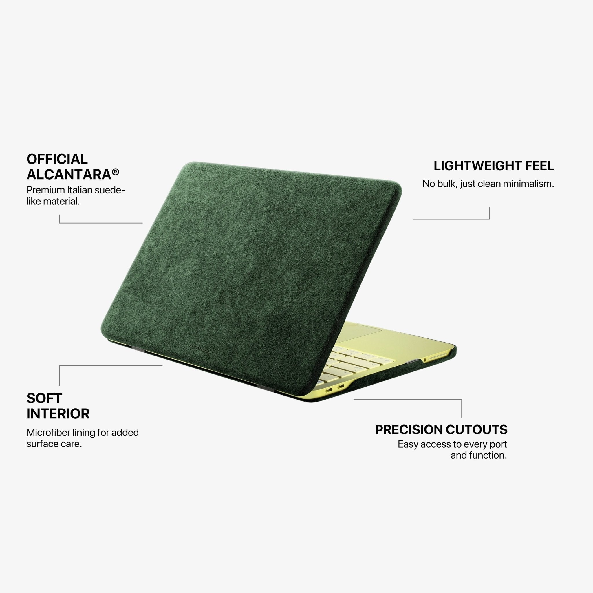 Alcantara MacBook Neo Cover – For 13 inch (2026) – Midnight Green - Alcanside