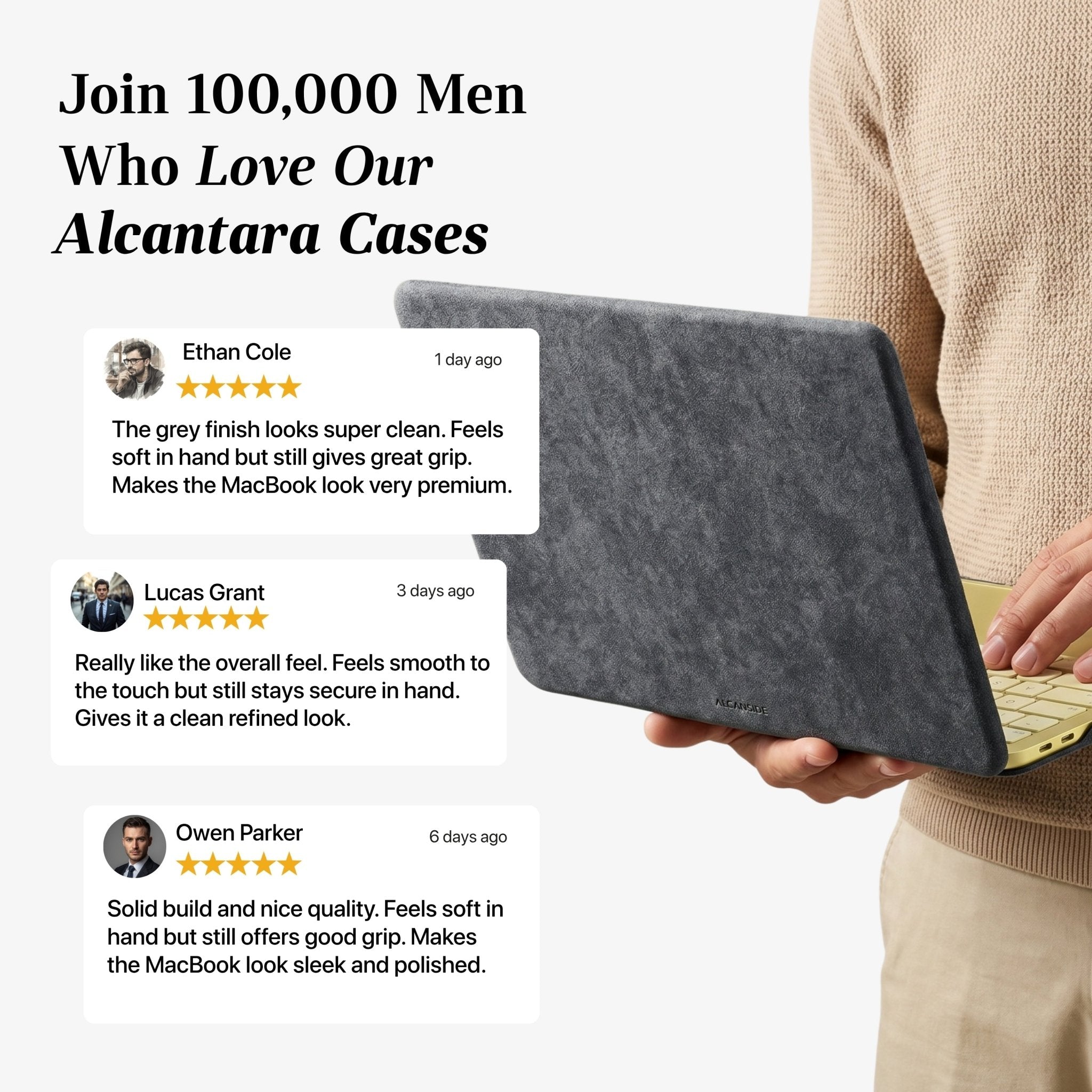 Alcantara MacBook Neo Cover – For 13 inch (2026) – Space Grey - Alcanside