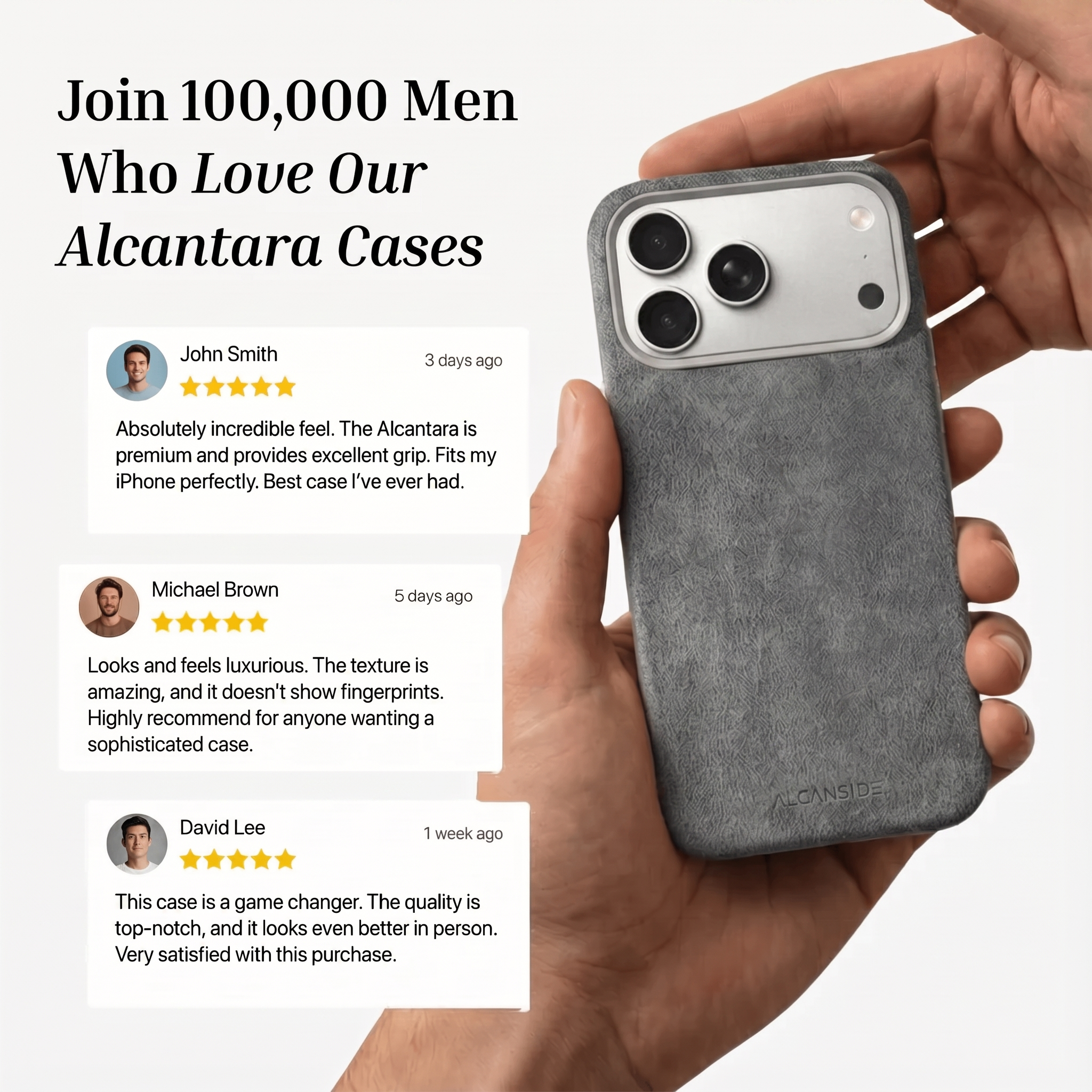 Customer reviews of the Nardo Gray Alcantara iPhone 18 Pro case