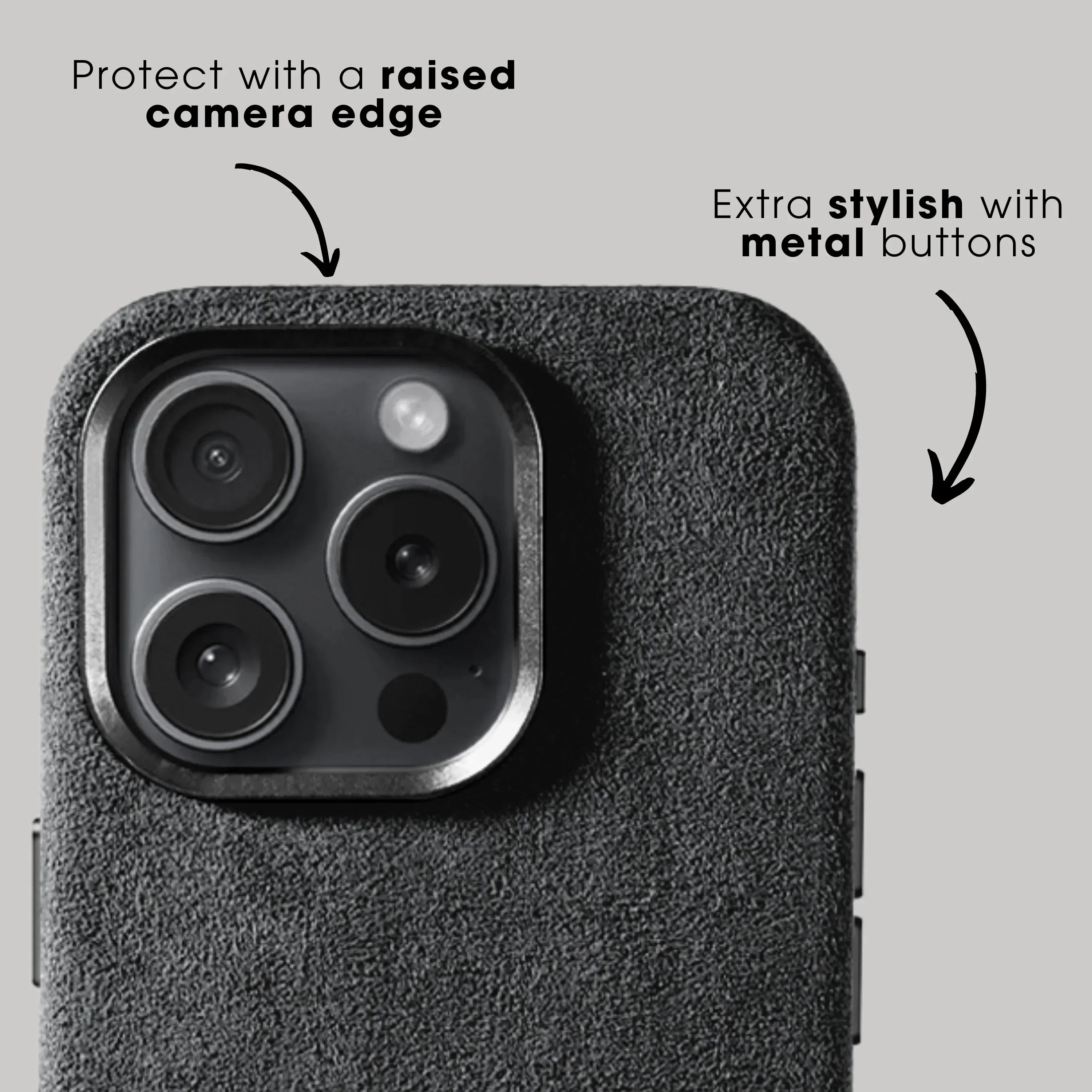 iPhone 16 Pro – Alcantara-Hülle – Space Grau