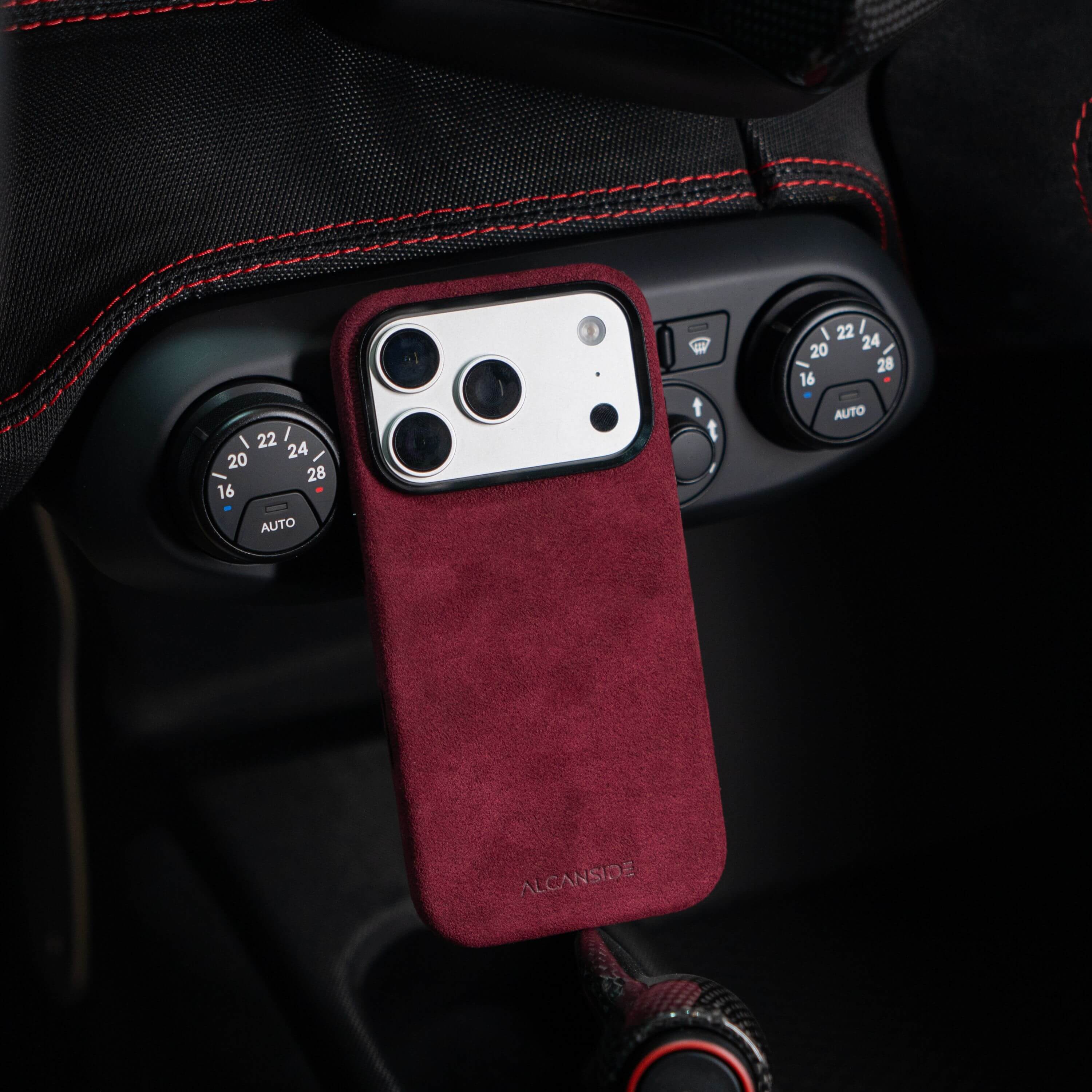 iPhone Alcantara Case - Wine Red