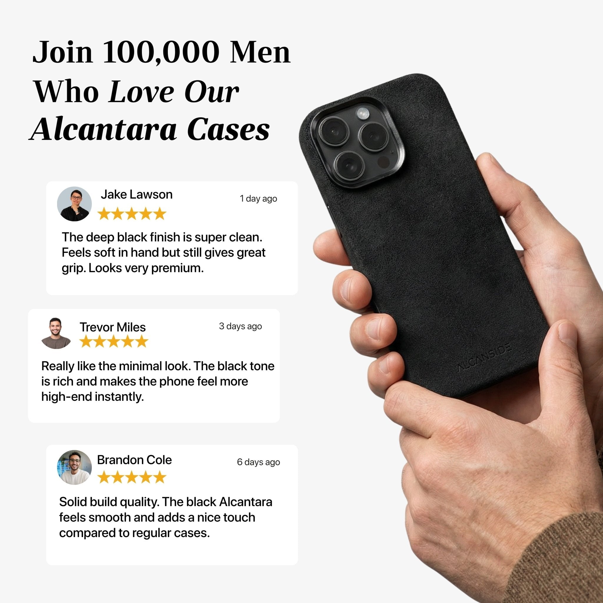iPhone 16 Pro - Alcantara Case - Deep Black - Alcanside