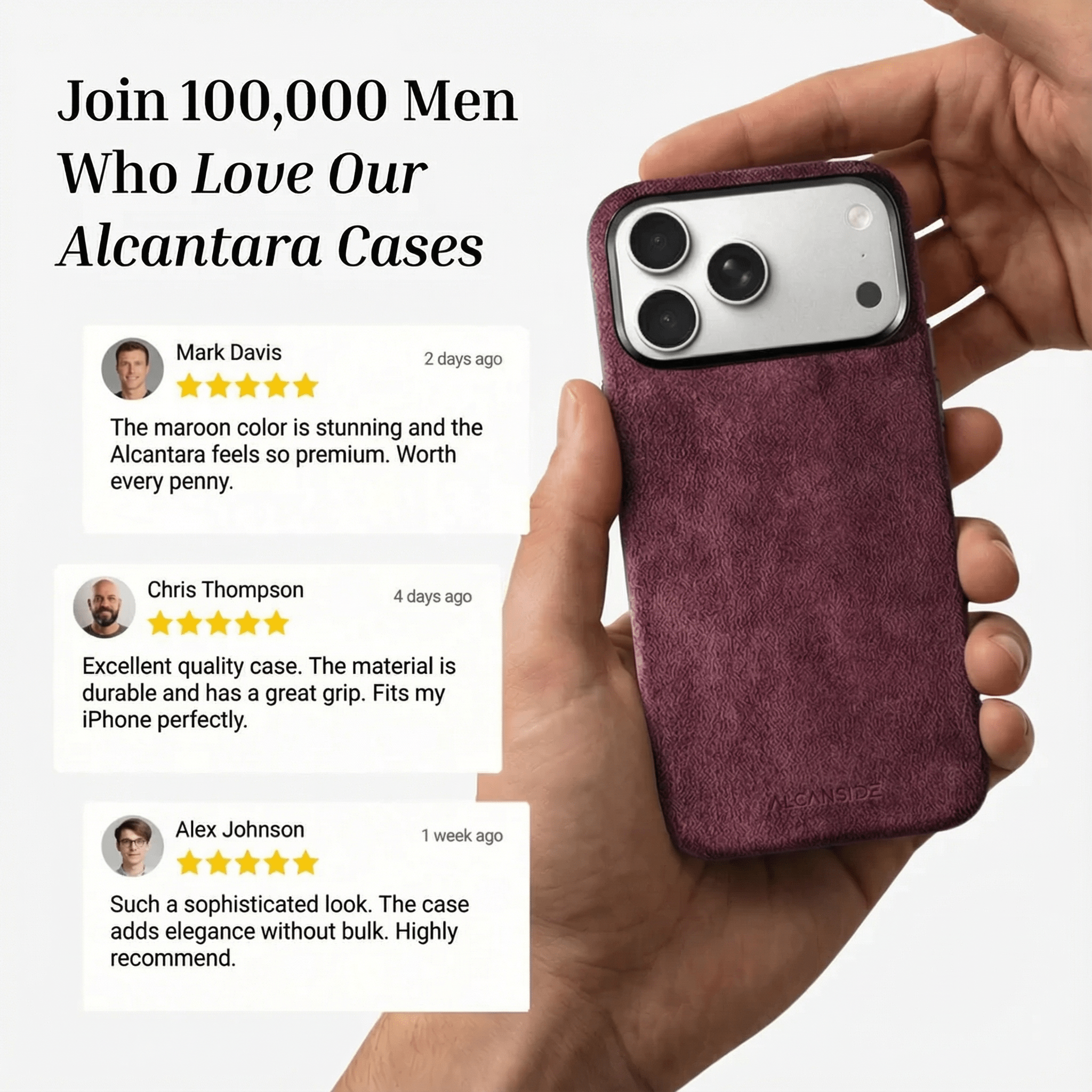 iPhone 17 Pro Max - Alcantara Case - Wine Red - Alcanside